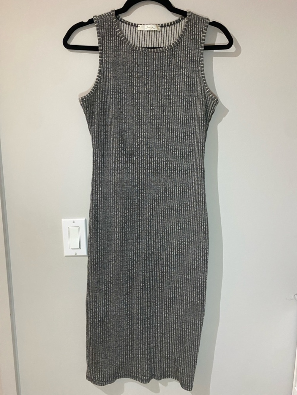 gaze Ribbed Sleeveless Dress in Gray